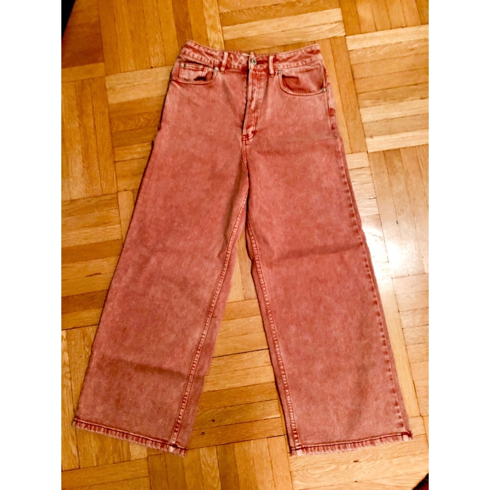 Free People High Rise Wide Leg Crop denim